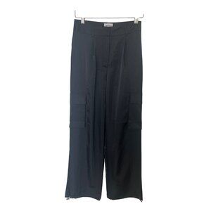 Superdown Black Cargo Satin Pants
